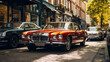 © MD Media - Super-cars, sport scars parked along the road or streets filled with urban housing in the UK