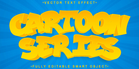 Poster - Orange Cartoon Series Vector Fully Editable Smart Object Text Effect