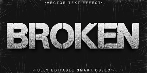 Poster - Gray Worn Broken Vector Fully Editable Smart Object Text Effect