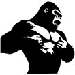 Gorilla Beating Chest Vector Logo Art