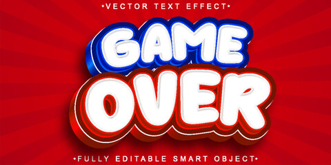 Poster - Cartoon Game Over Vector Fully Editable Smart Object Text Effect
