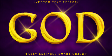 Wall Mural - Golden God Vector Fully Editable Smart Object Text Effect