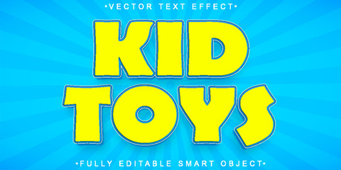 Wall Mural - Cartoon Kid Toys Vector Fully Editable Smart Object Text Effect