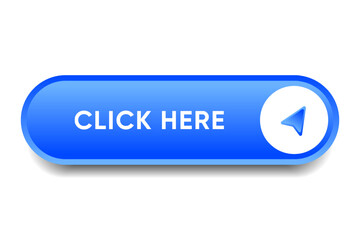 Fototapete - Click here web buttons with hand cursor. Set of action button with arrow pointer. Click button. Modern action button mouse click symbol. Computer mouse click cursor or Hand pointer symbol.