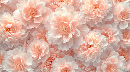 Wall Mural - Wallpaper with flowers in light peach tones.