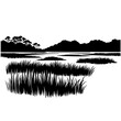 Marsh Landscape Vector Logo Art