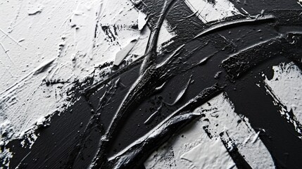 Poster - A detailed close-up of a black and white painting. This versatile image can be used for various artistic concepts and design projects