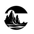 Rock Formation Landscape Vector Logo Art