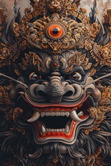 Poster - A close up view of a lion statue. Suitable for various design projects