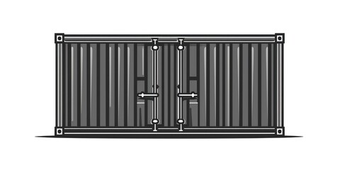 Poster - A black and white drawing of a container. Suitable for various design projects