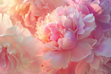 Poster - A close-up view of a bunch of pink flowers. Perfect for adding a pop of color to any project or design