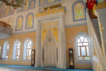 Wall Mural - Mihrab of Kilyos Merkez Camii Mosque in historic town center of Kumkoy in Sariyer district of Istanbul, Turkey. 