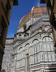 Wall Mural - Florence. Italy. 25 april 2020. Duomo Cathedral in Florence capital of Tuscany. Located in city center, on Cathedral Square from Piazza del Duomo. Old Renaissance buildings. Italian cultural heritage