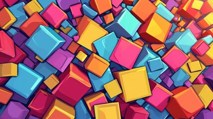 Leinwandbilder - abstract background with colorful cubes
