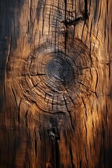 Wall Mural - Close up of a wooden texture with a knot