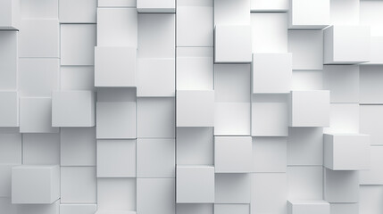 Abstract illustration of white cubes background. Futuristic background with geometric shapes.