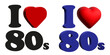 I love 80s type, 3D heart vector