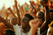 © Jan - A group of African fans cheering for their national football team