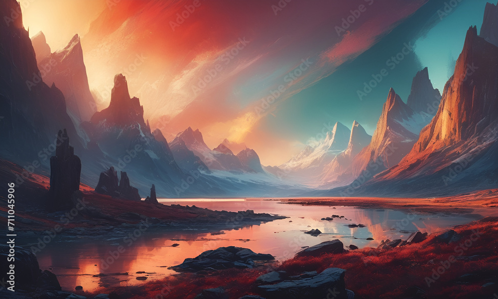 a top-tier, non-blurry abstract digital environment, captivating and ...