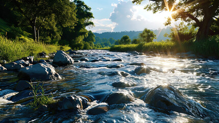 Wall Mural - A river with water forming 2024