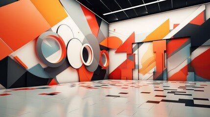 Fototapete - animation render studio background illustration design graphics, visual digital, computer modeling animation render studio background