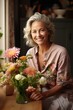 © duyina1990 - Portrait of a smiling middle-aged woman with flowers