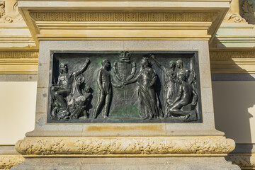 Wall Mural - Architectural fragments of Monument to King Alfonso XII in Buen Retiro Park (Parque del Buen Retiro). Buen Retiro Park - one of largest parks of Madrid City. Spain.