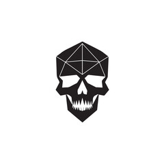 Wall Mural - Skull in cartoon, doodle style . Image for t shirt. Isolated 2d vector illustration in logo, icon, sketch style, Eps 10, black and white. AI Generative