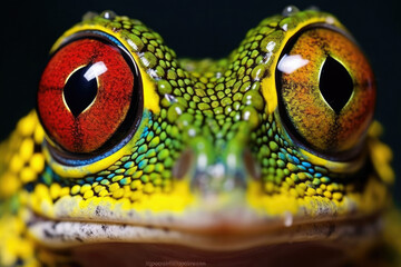 Wall Mural - Animal green eye wild skin nature fauna macro wildlife closeup reptile