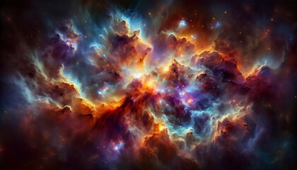 Wall Mural - Mesmerizing Background with a Dance of Colors and Blending Galaxies in Abstract Beauty background wallpaper