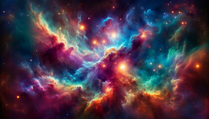 Wall Mural - Mesmerizing Background with a Dance of Colors and Blending Galaxies in Abstract Beauty background wallpaper