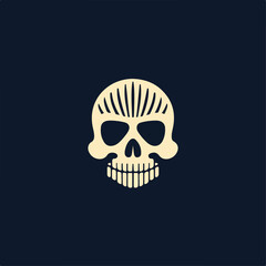 Wall Mural - Skull in cartoon, doodle style. Image for t shirt. Isolated 2d vector illustration in logo, icon, sketch style, Eps 10. AI Generative