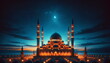 Mosque wallpaper background that shines at dawn and looks beautiful and charming