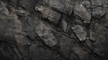 Stone Texture. Layered Geological Layers. Weathered Surface Of Rocky Stone Plateau. Cracks