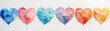 Two childlike hearts painted in delicate watercolors capture the innocence and purity of love on a simple white canvas