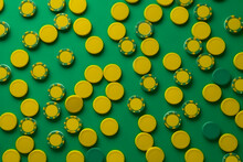 Yellow And Green Casino Chips. Neural Network AI Generated Art
