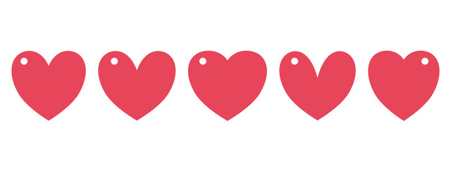 Poster - collection of hearts tags for printing and cutting – beautiful set of red heart labels