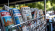 Street Newspaper Stand with noname, abstract newspapers