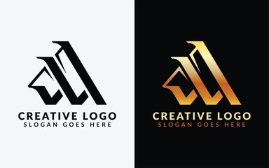 Poster - Abstract Minimalist Letter A Logo Design with Modern Stylish Lines Combination Concept. Vector Logo Illustration.
