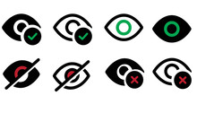 Eyesight Symbol Isolated. Eyes Icons Set. Retina Scan Eye Icons. Simple Eyes Collection. Eye Silhouette - Stock Vector Illustration