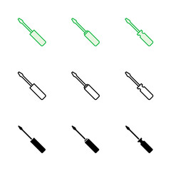 Screwdriver icon set. tools icon vector