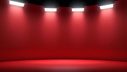 Poster - Red Backdrop with Window Shadows for Products