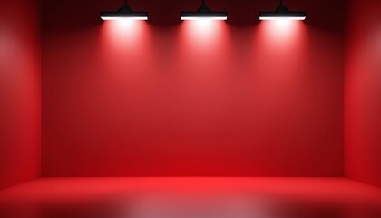 Poster - Window Shadow Effects on Red Studio Background