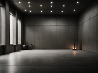 Abstract empty concrete interior room, exterior wall, wallpaper and background, for product ads	