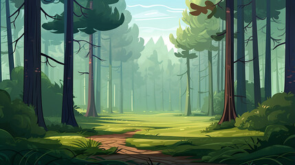 Wall Mural - flat forest background