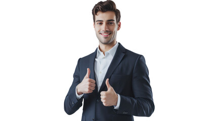 Canvas Print - Smart businessman standing with confidence isolated on background.