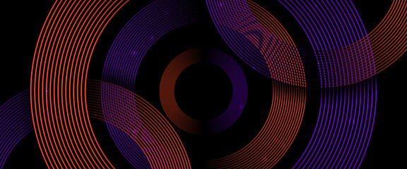 Wall Mural - Red and purple violet vector 3D technology futuristic glow with line shapes banner. Modern shiny lines. Futuristic technology concept template. Vector illustration