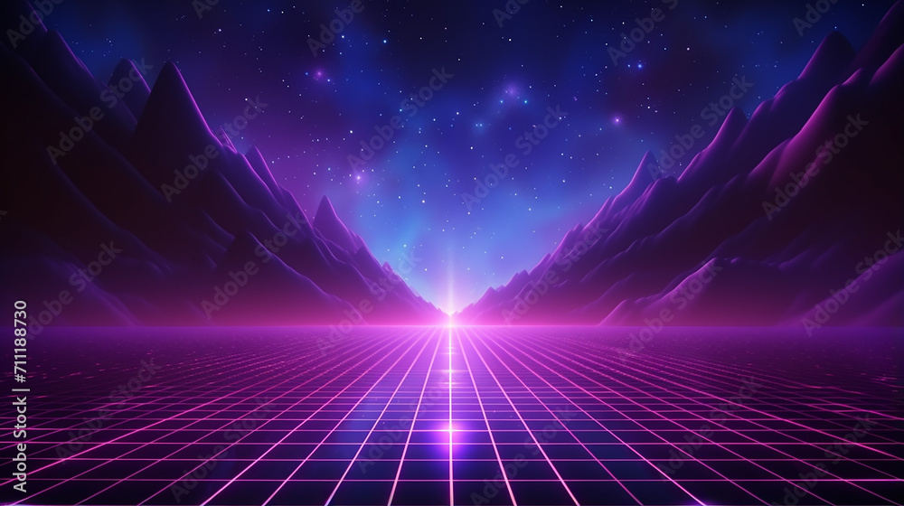 synthwave background dark retro futuristic backdrop horizon glow. Stock ...
