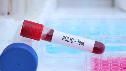 Sticker - POLIO test to look for abnormalities from blood, scientific experiment