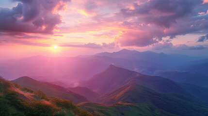 Wall Mural - Sunset in the Valley.